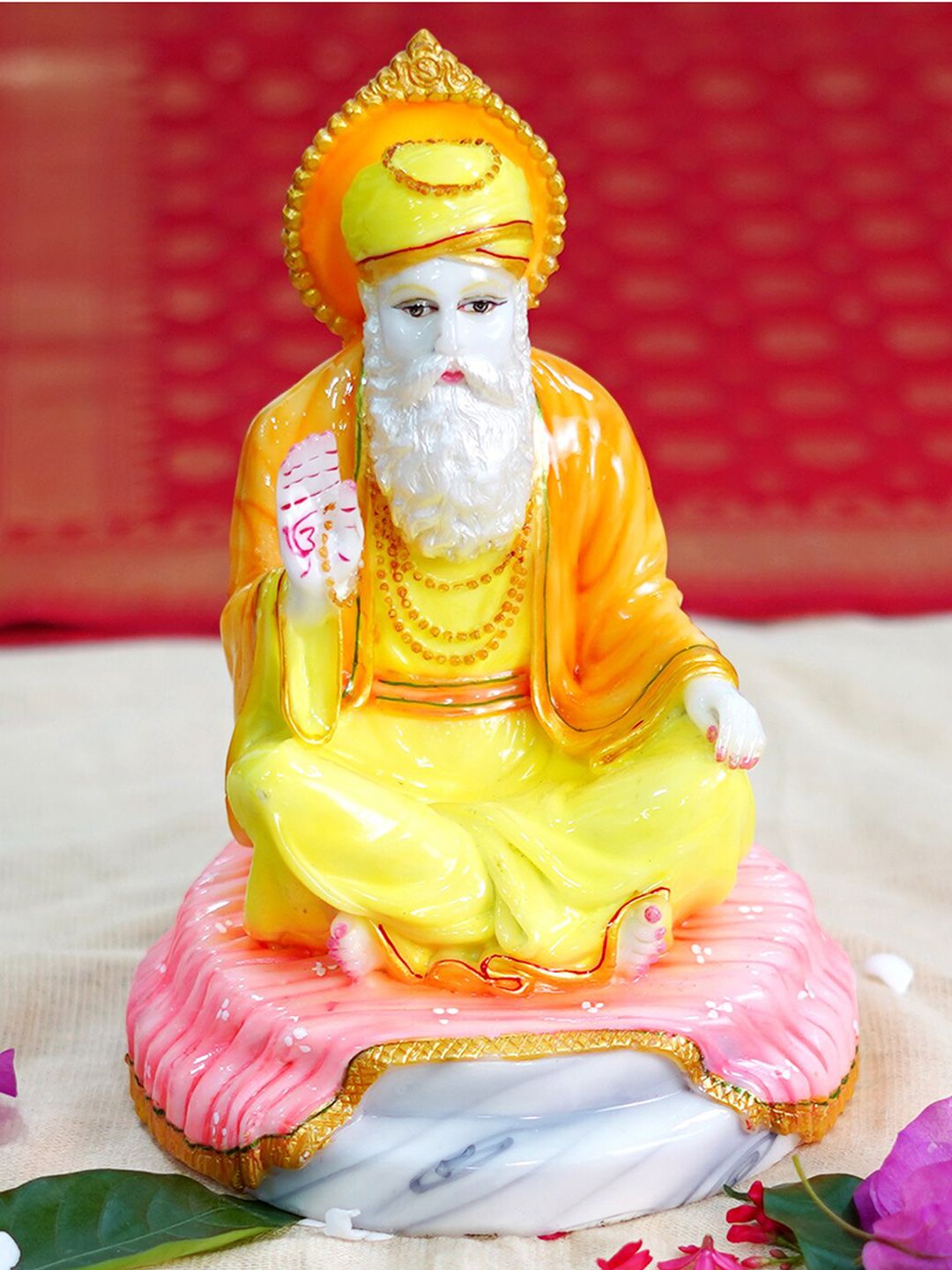 Gallery99 Yellow Guru Nanak Handpainted Idol Showpiece Price in India
