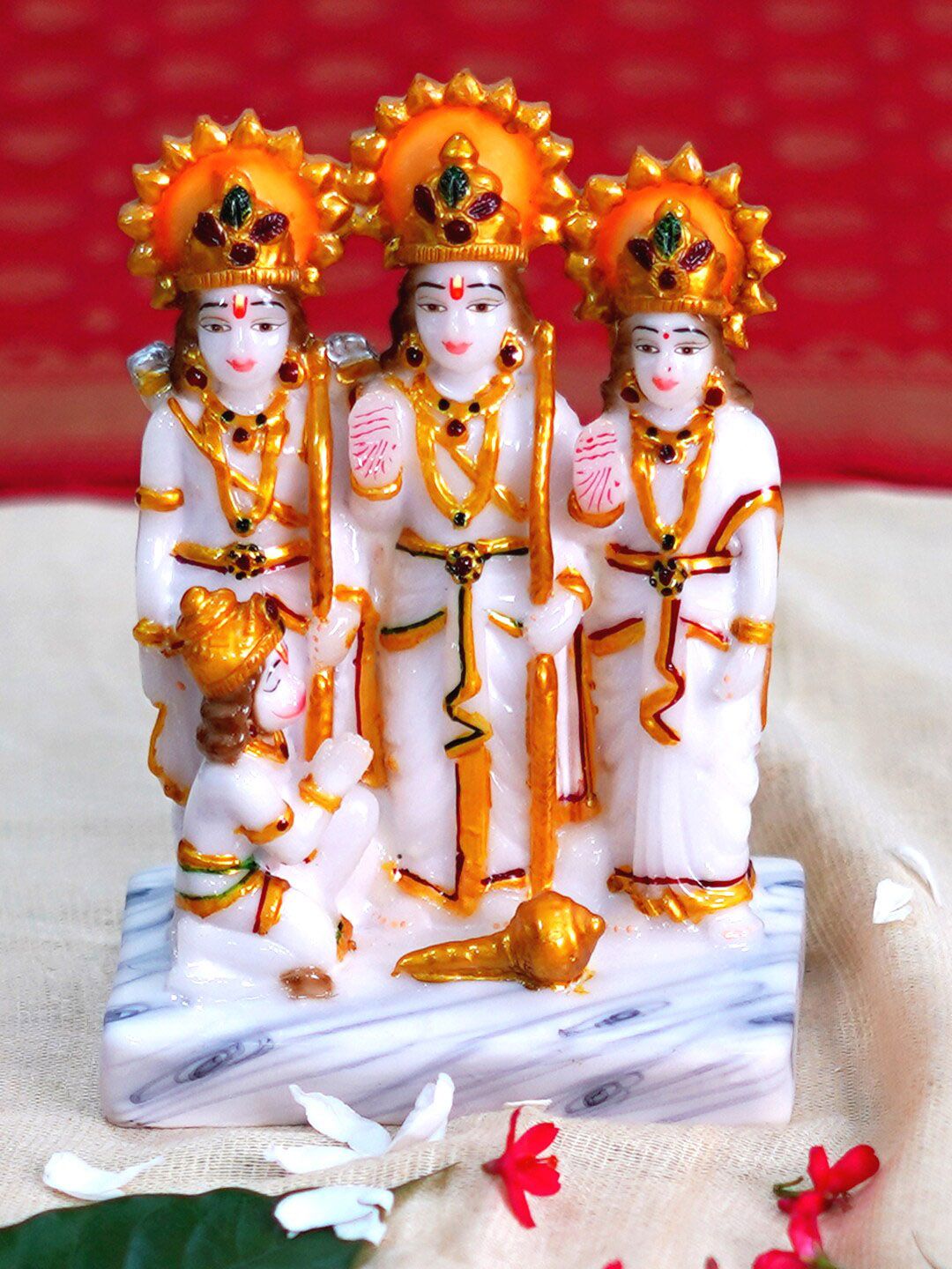 Gallery99 White Ram Darbar Handpainted Idol Showpiece Price in India