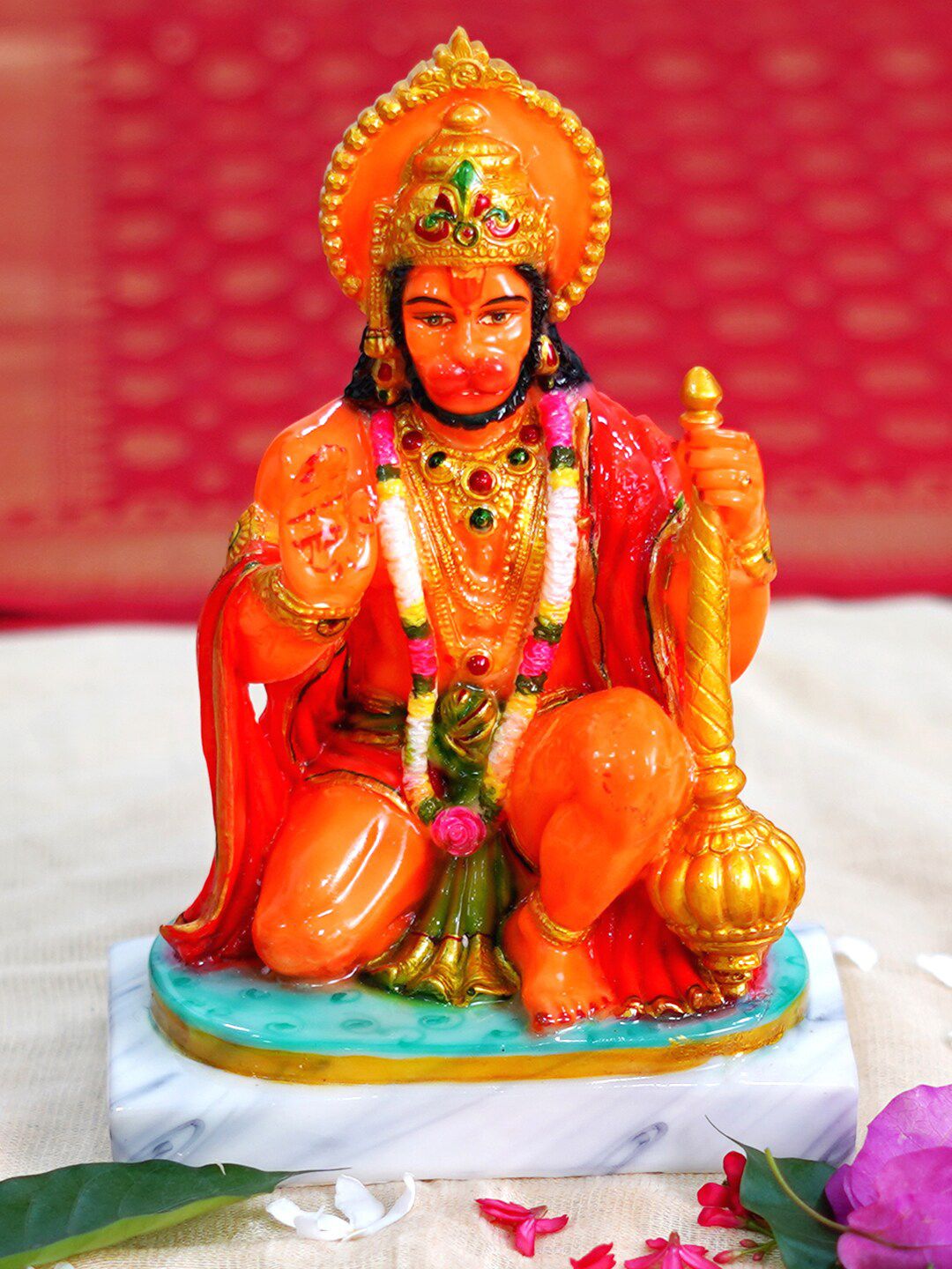 Gallery99 Orange Hanuman Idol Marble Showpiece Price in India
