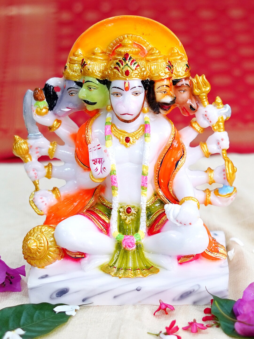 Gallery99 Yellow & White Handpainted Hanuman Idol Showpiece Price in India