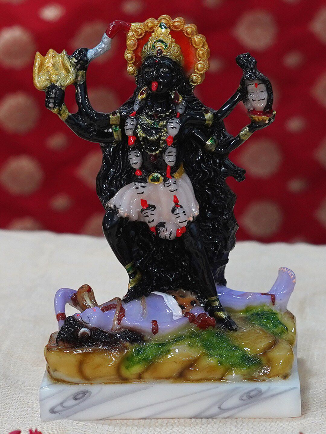 Gallery99 Black Kali Handpainted Idol Showpiece Price in India