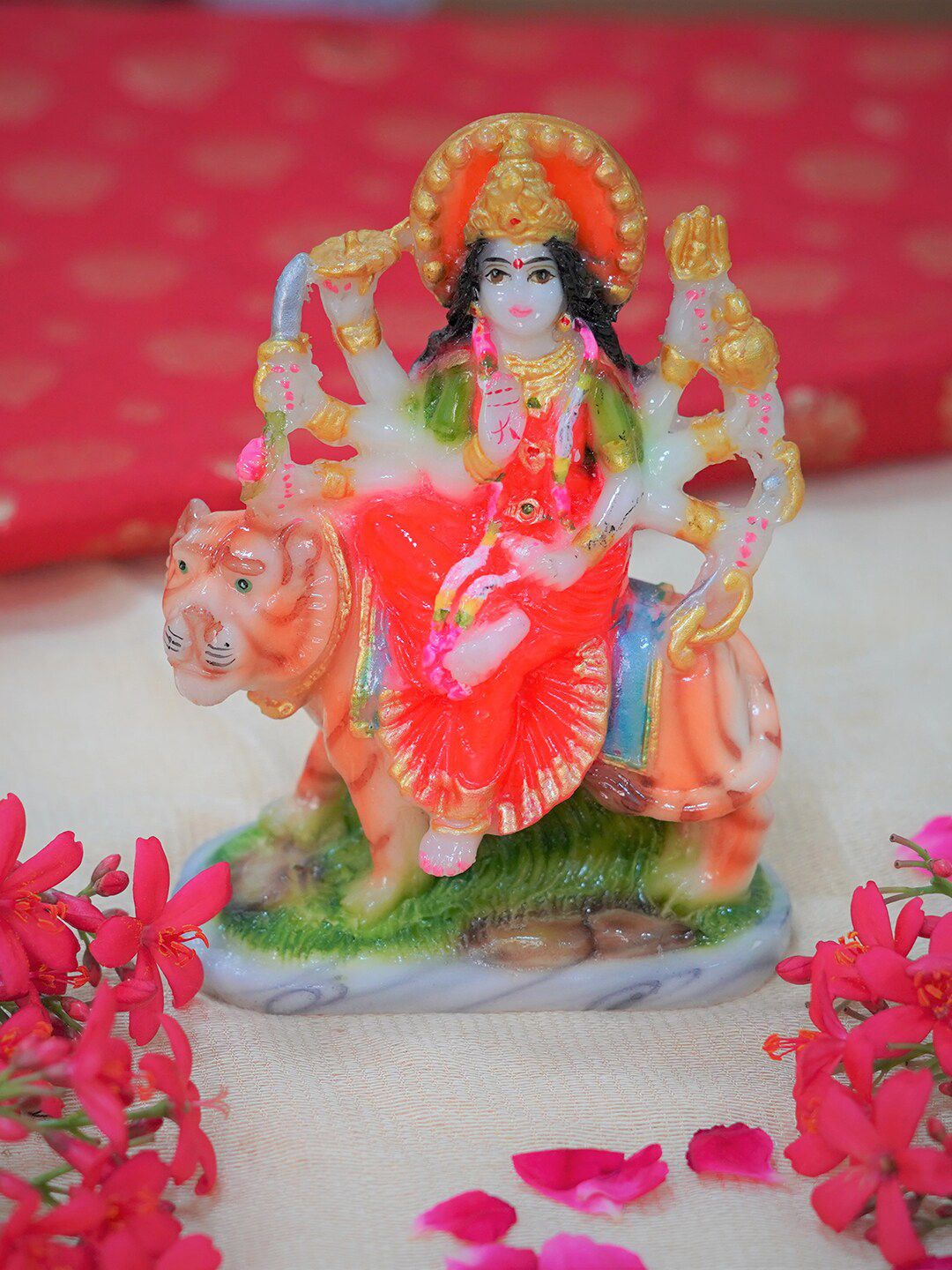 Gallery99 Red & White Goddess Durga Showpiece Price in India