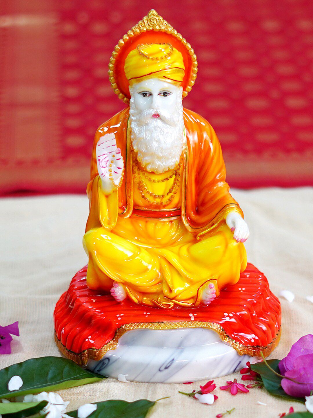 Gallery99 Yellow & Red Guru Nanak Handpainted Idol Showpiece Price in India