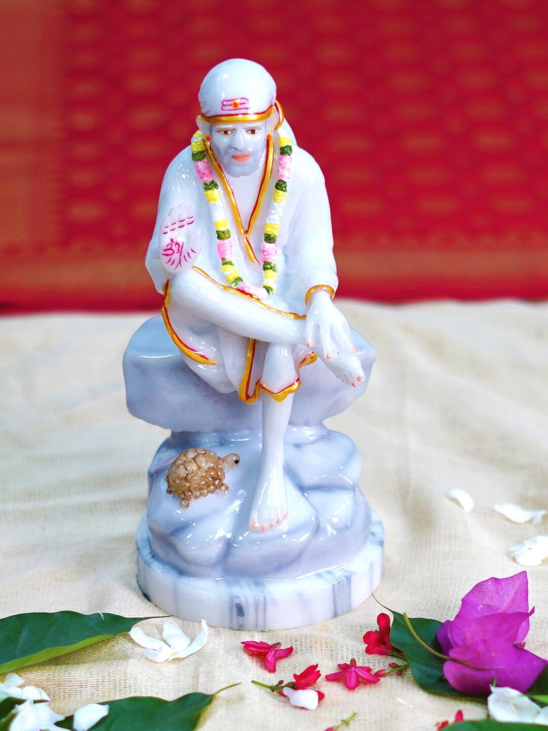 Gallery99 White & Gold-Toned Sai Baba Idol Showpieces Price in India