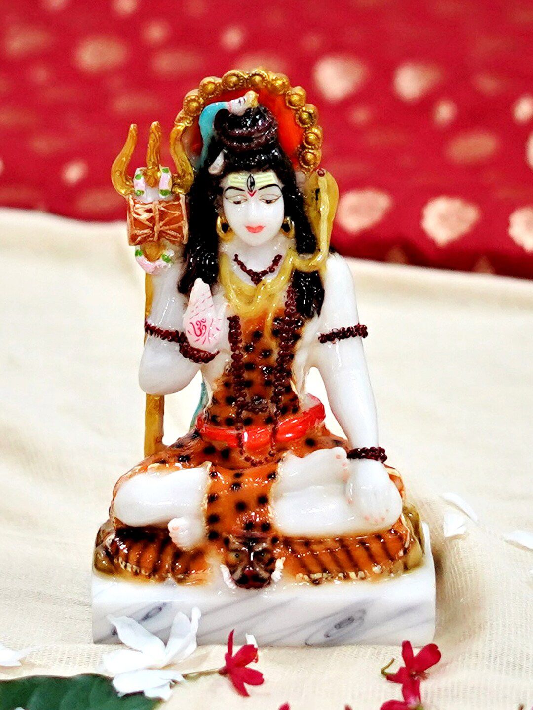 Gallery99 White & Orange Shiv Ji Showpieces Price in India