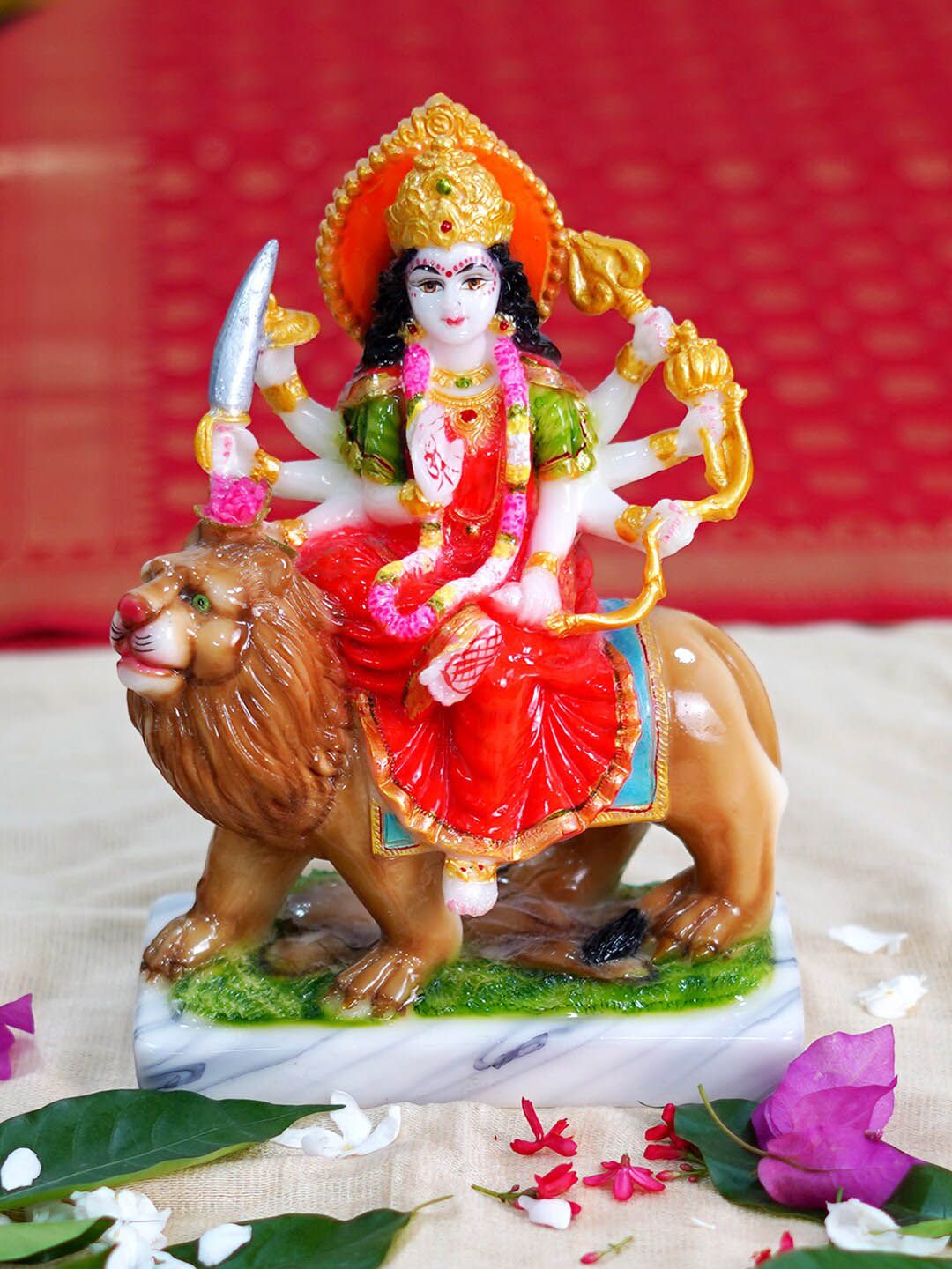 Gallery99 Red & Brown Sherawali Mata Showpieces Price in India