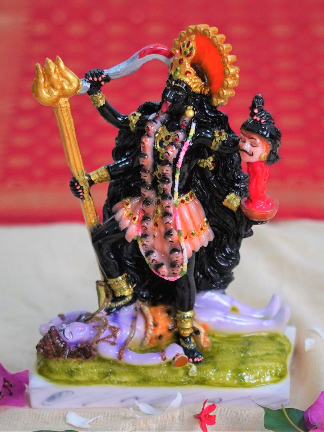 Gallery99 Black & Green Textured Goddess Kali Showpieces Price in India