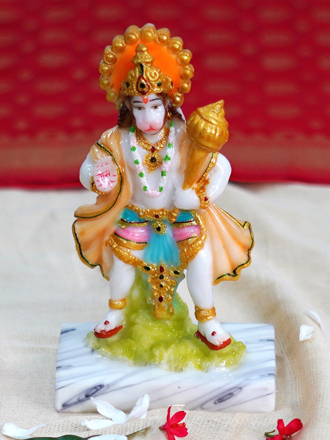 Gallery99 White & Green Textured Lord Hanuman Showpieces Price in India