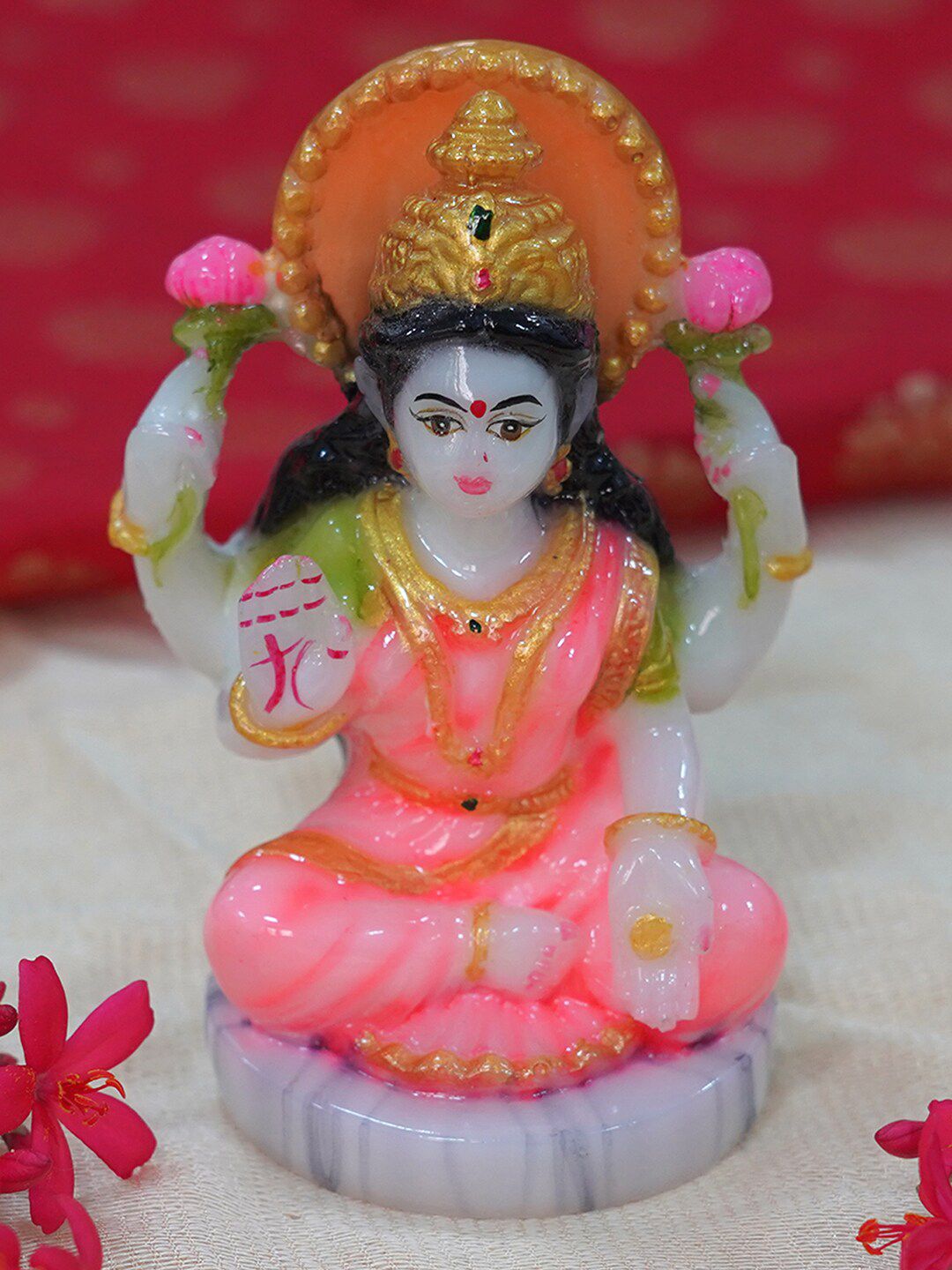 Gallery99 Pink Handpainted Lord Laxmi Idol Showpiece Price in India