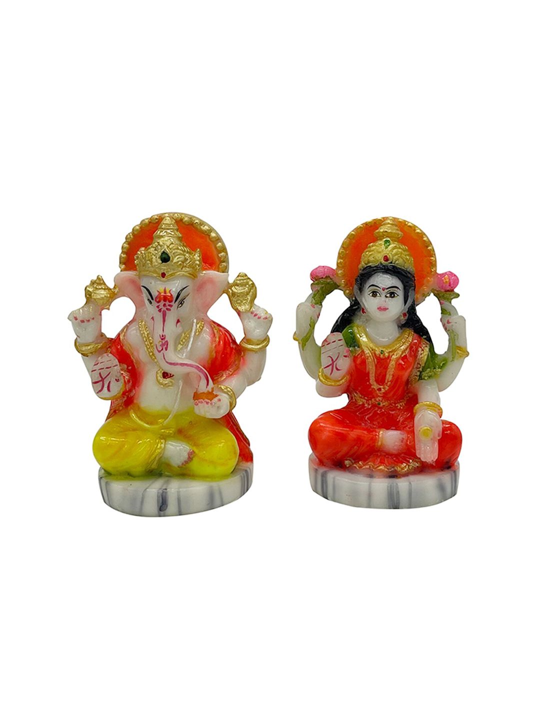 Gallery99 White & Red Laxmi Ganesh Idol Showpiece Price in India
