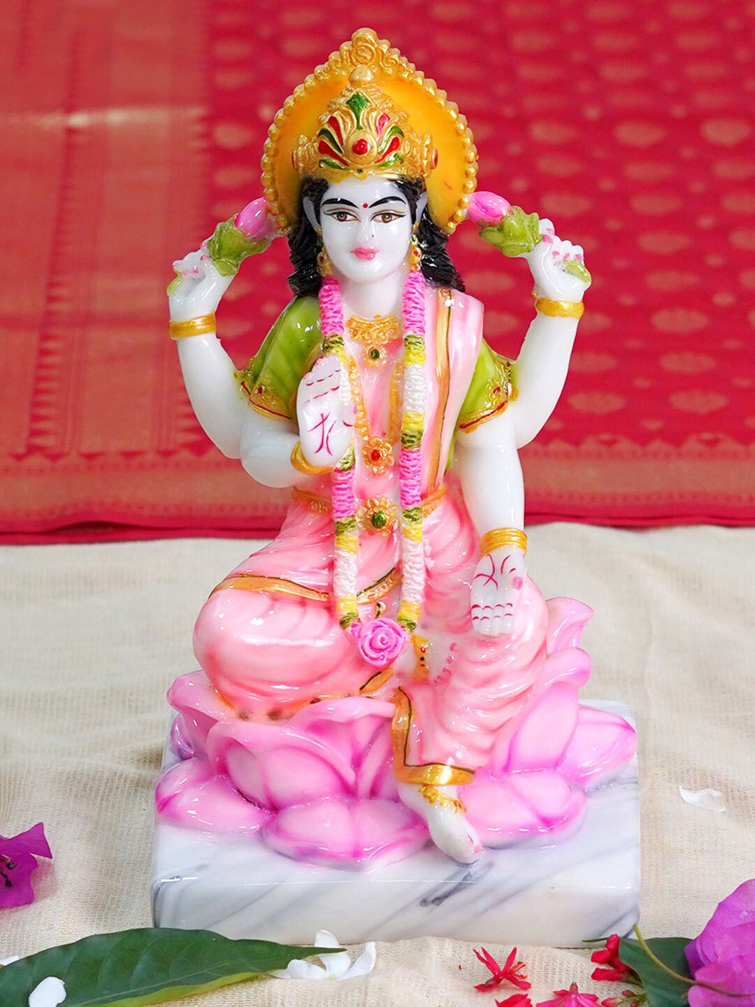 Gallery99 Pink Laxmi Handpainted Idol Showpieces Price in India