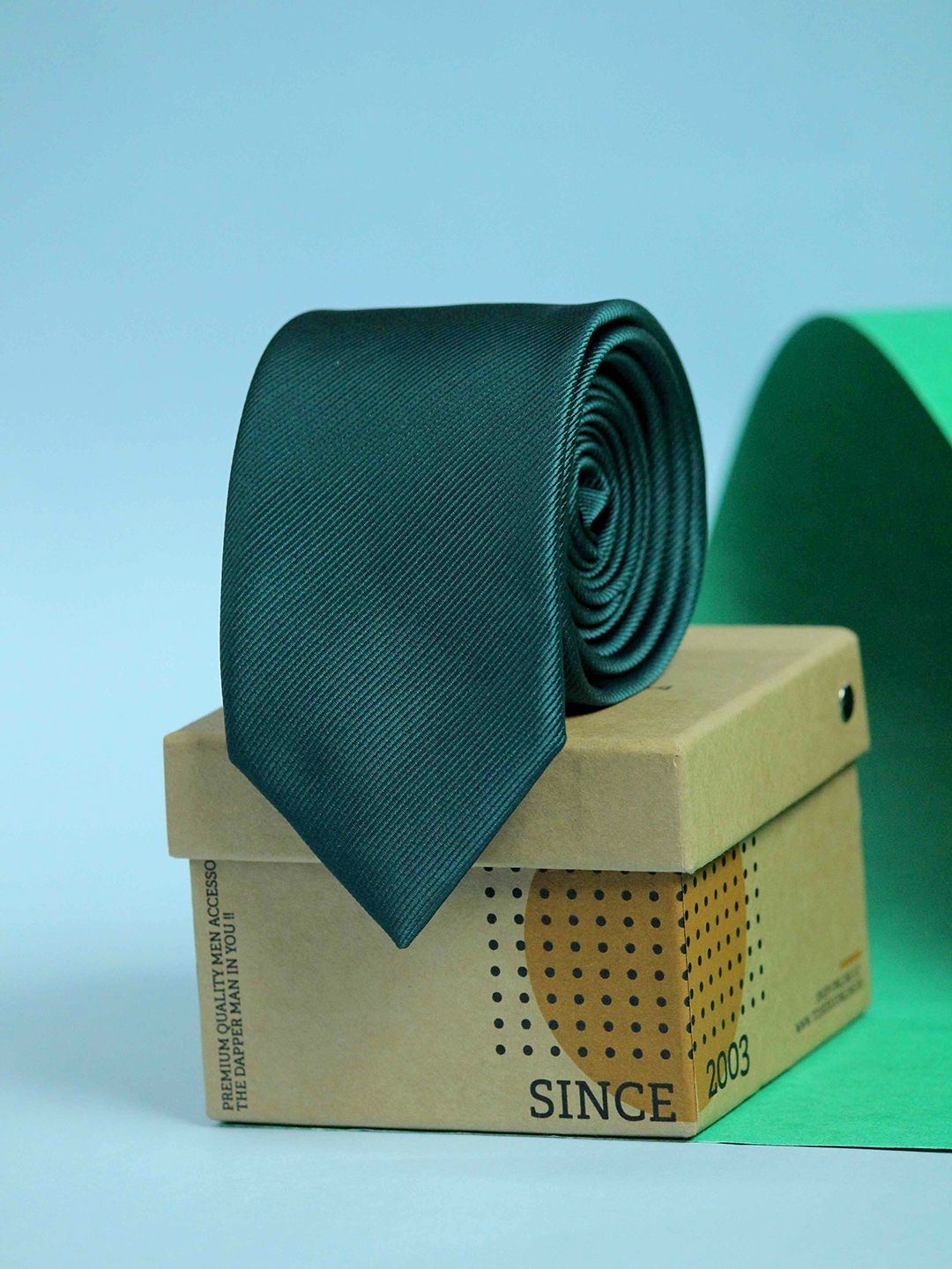 Tossido Men Green Solid Broad Tie