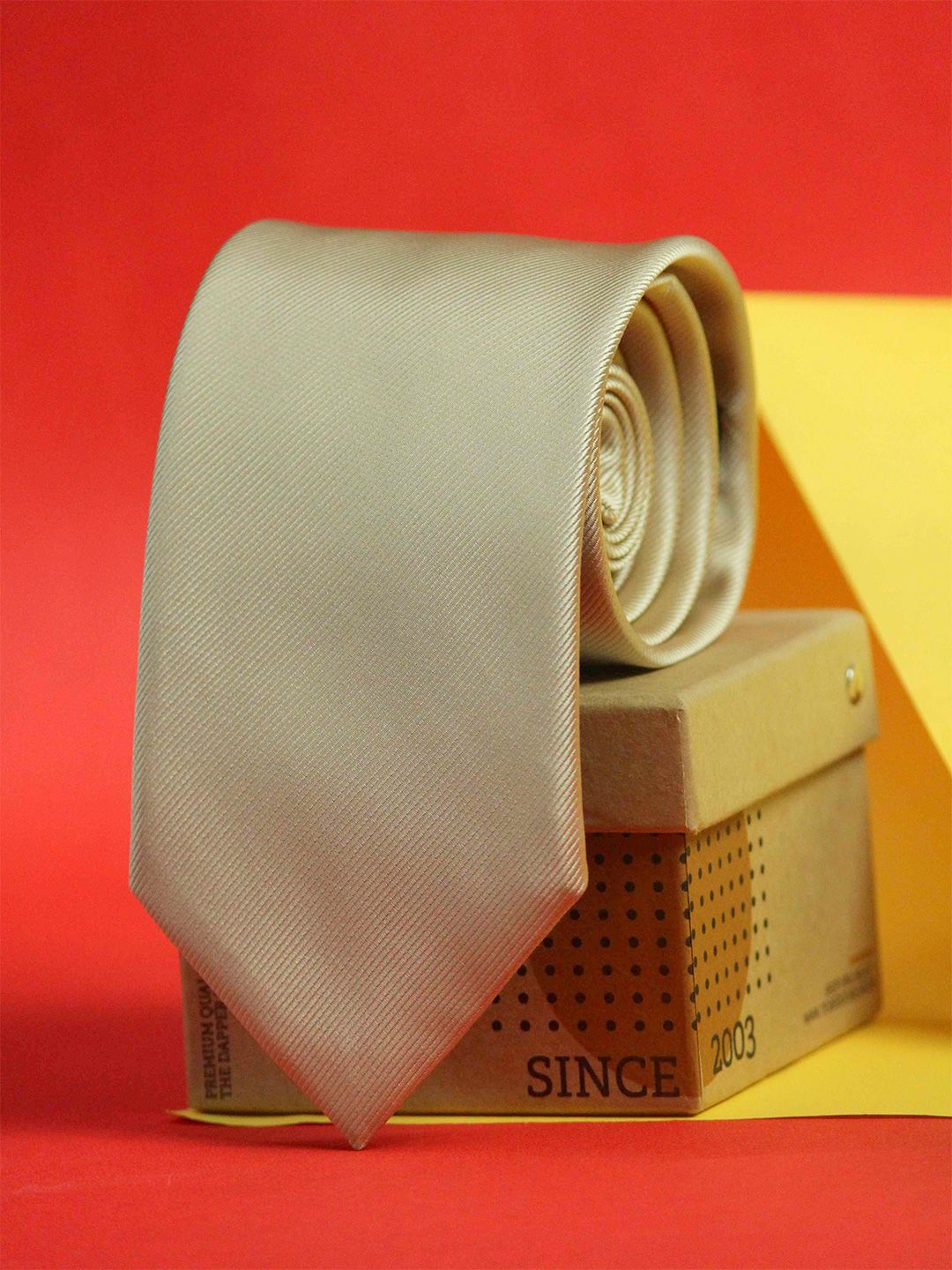 Tossido Men Beige Solid Broad Tie