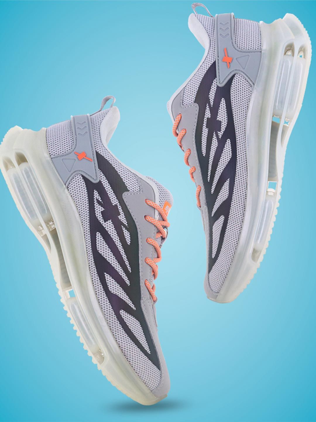 Sparx Men Grey Mesh Running Non-Marking Shoes