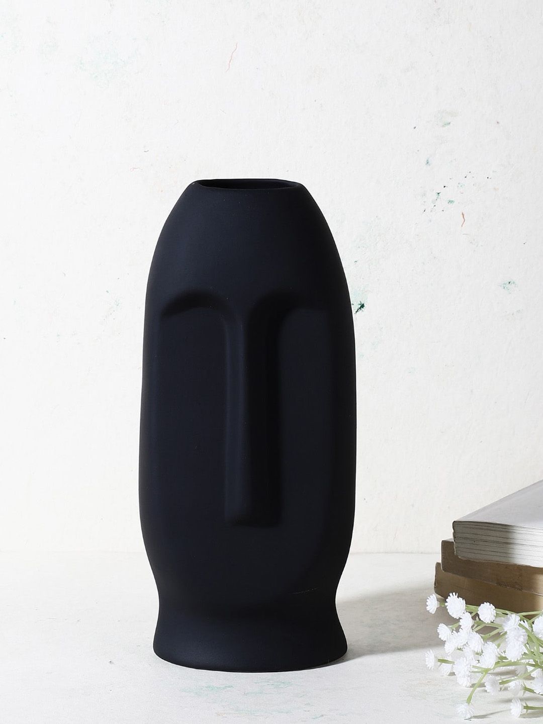 The Decor Mart Black Solid Ceramic Vase Price in India