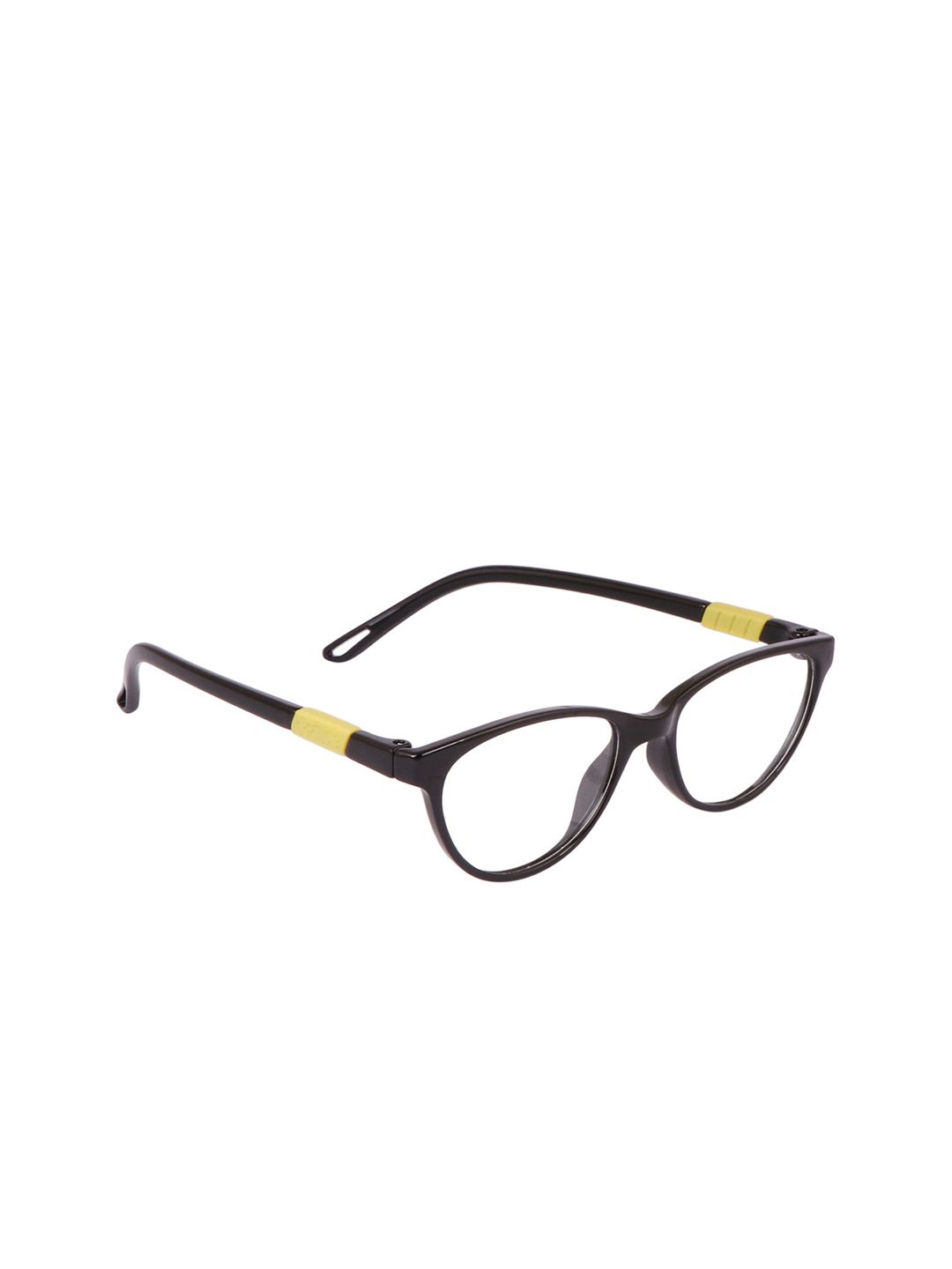 OPTIFY Unisex Clear Lens & Black Cateye Sunglasses POPPIN CATEYE BLACK YELLOW SMALL