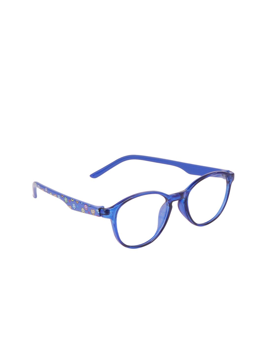 OPTIFY Unisex Clear Lens & Blue Round Sunglasses with UV Protected Lens POPPIN ROUND 54