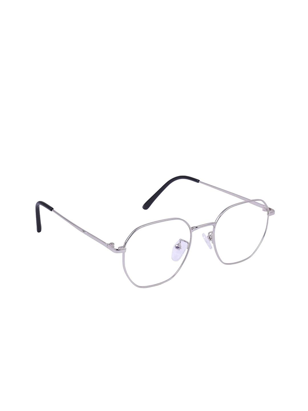 OPTIFY Unisex Clear Lens & Silver-Toned Round Sunglasses with UV Protected Lens MF ROUND SILVER