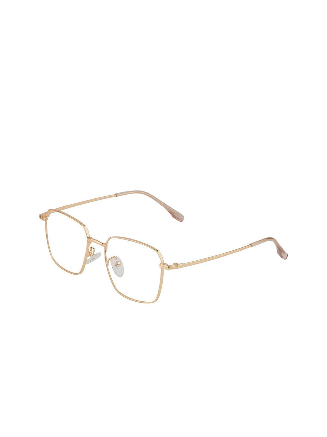 OPTIFY Unisex Clear Lens & Gold-Toned Square Sunglasses MF 35006 GOLD-Gold