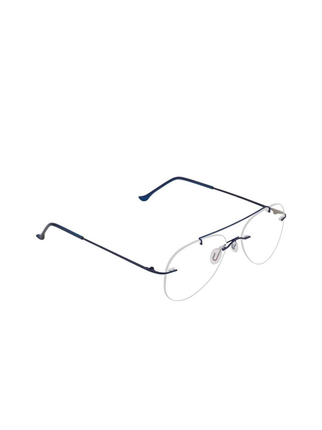 OPTIFY Unisex Clear Lens & Blue Aviator Sunglasses with UV Protected Lens