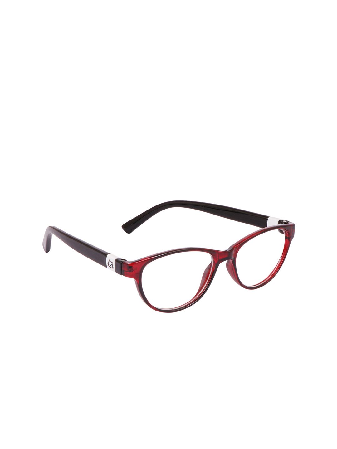 OPTIFY Unisex Clear Lens & Red Cateye Sunglasses with UV Protected Lens