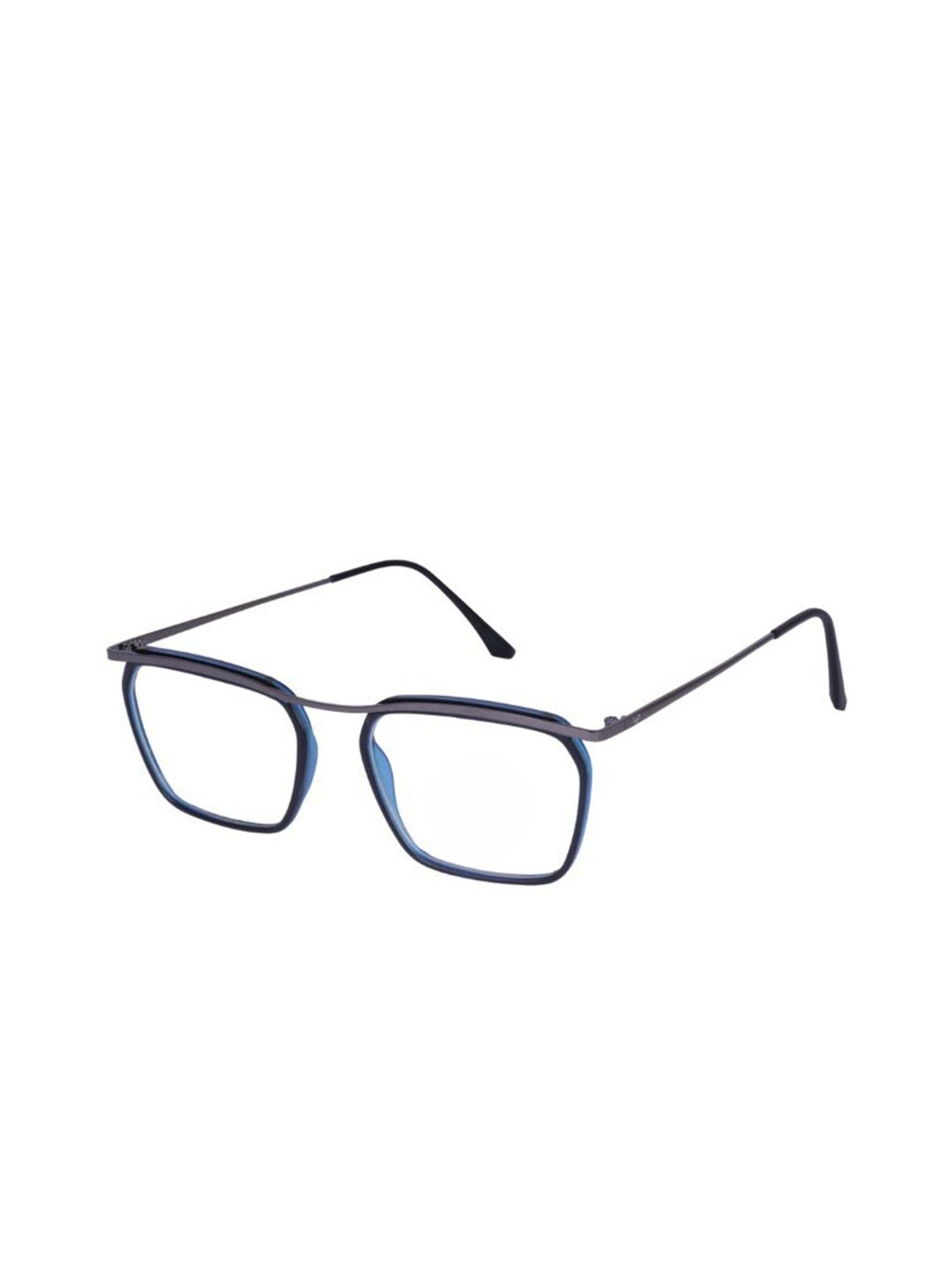 OPTIFY Unisex Clear Lens & Blue Square Sunglasses with UV Protected Lens