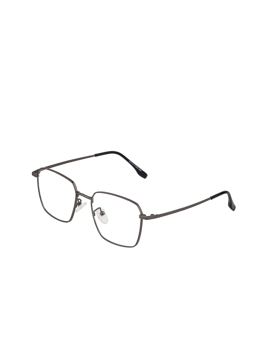 OPTIFY Unisex Clear Lens & Gunmetal-Toned Square Sunglasses &UV Protected Lens MF 35006