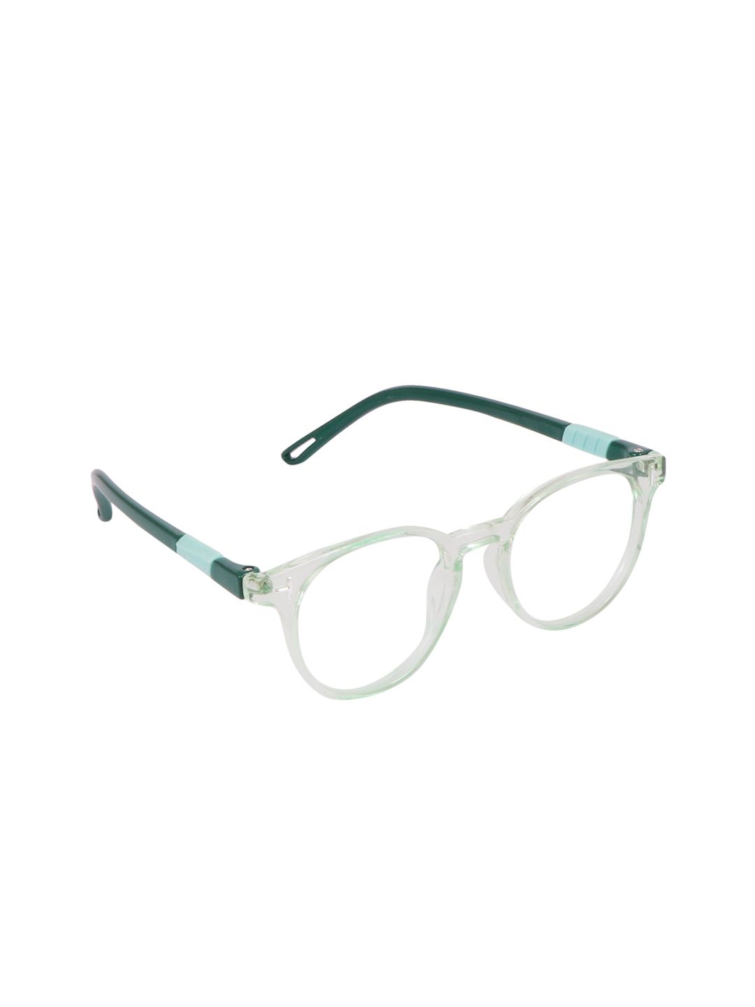 OPTIFY Unisex Clear Lens & Green Round Sunglasses with UV Protected Lens