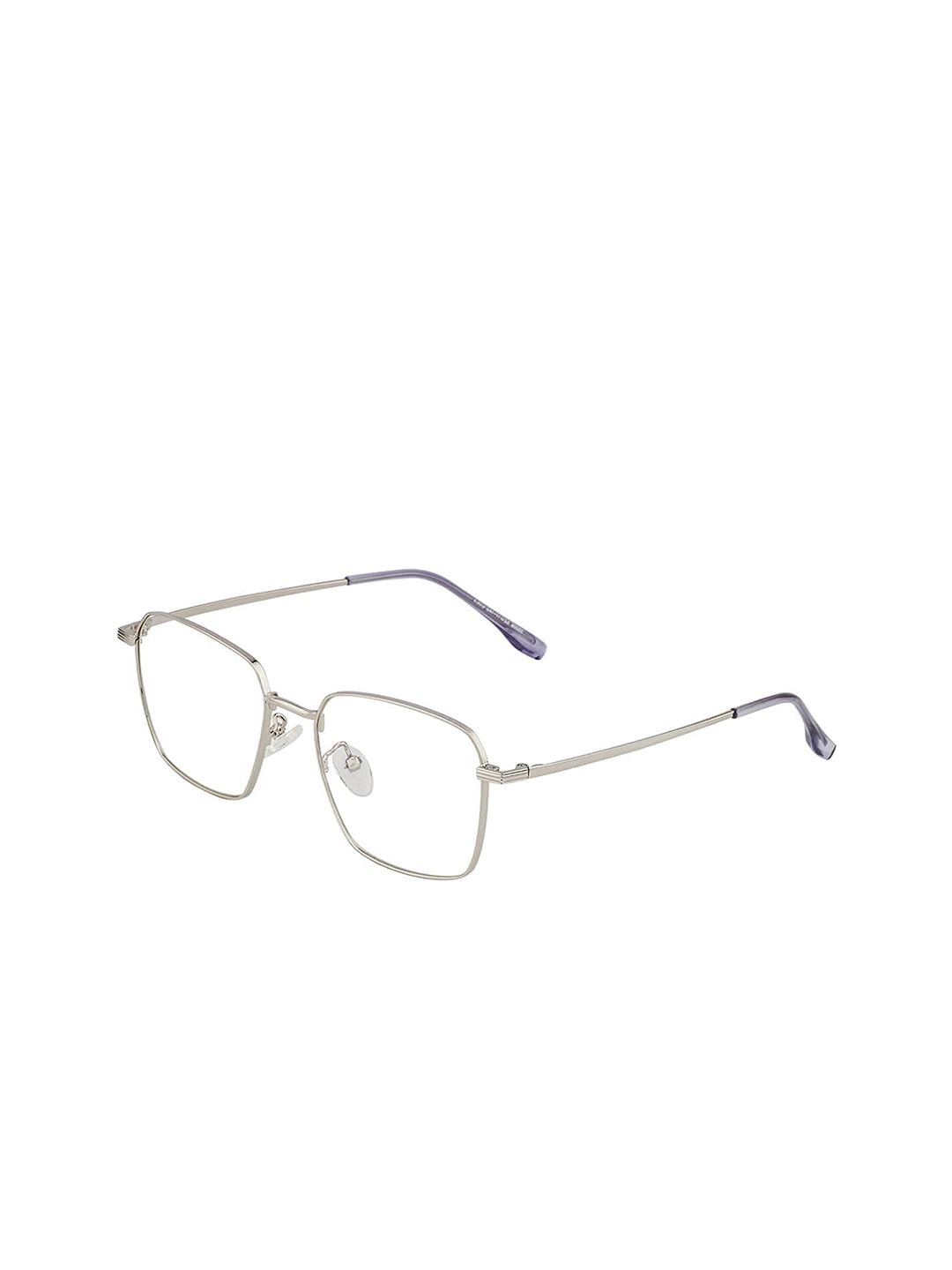 OPTIFY Unisex Clear Lens & Silver-Toned Square Sunglasses with UV Protected Lens MF 35006