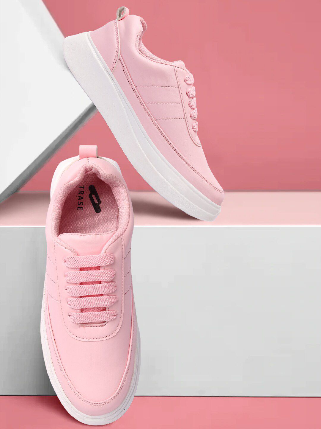 TRASE Women Pink Colourblocked Sneakers Price in India