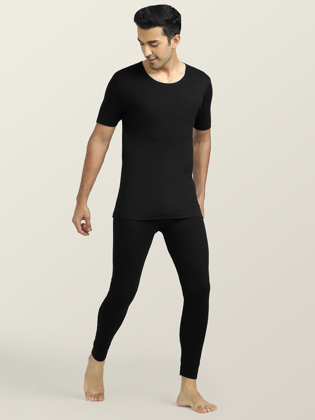 Buy XYXX Men Black Black Alpine Cotton Rich Thermal Set - Thermal
