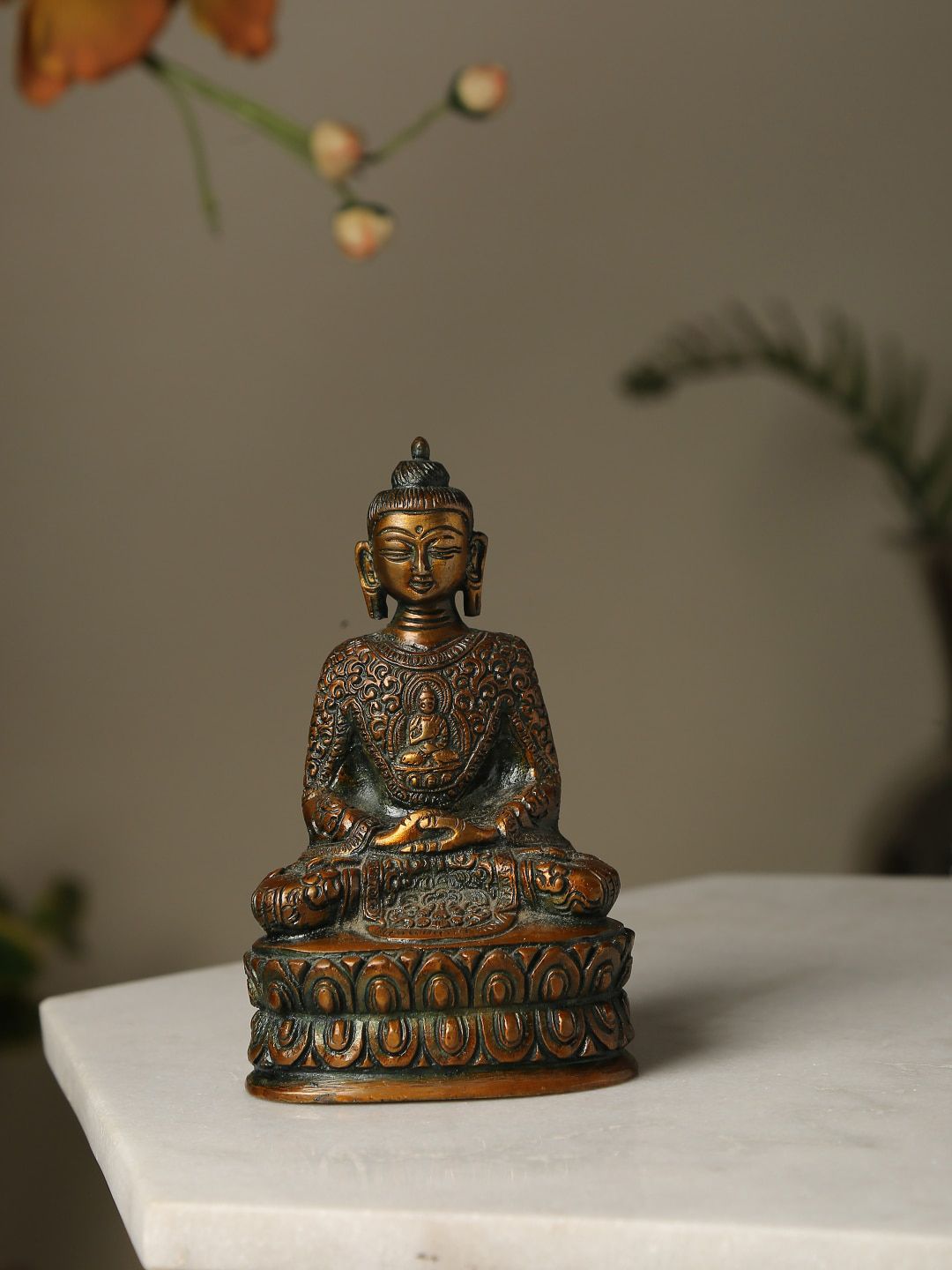 Amoliconcepts  Brown Buddha Antique Finish Showpieces Price in India