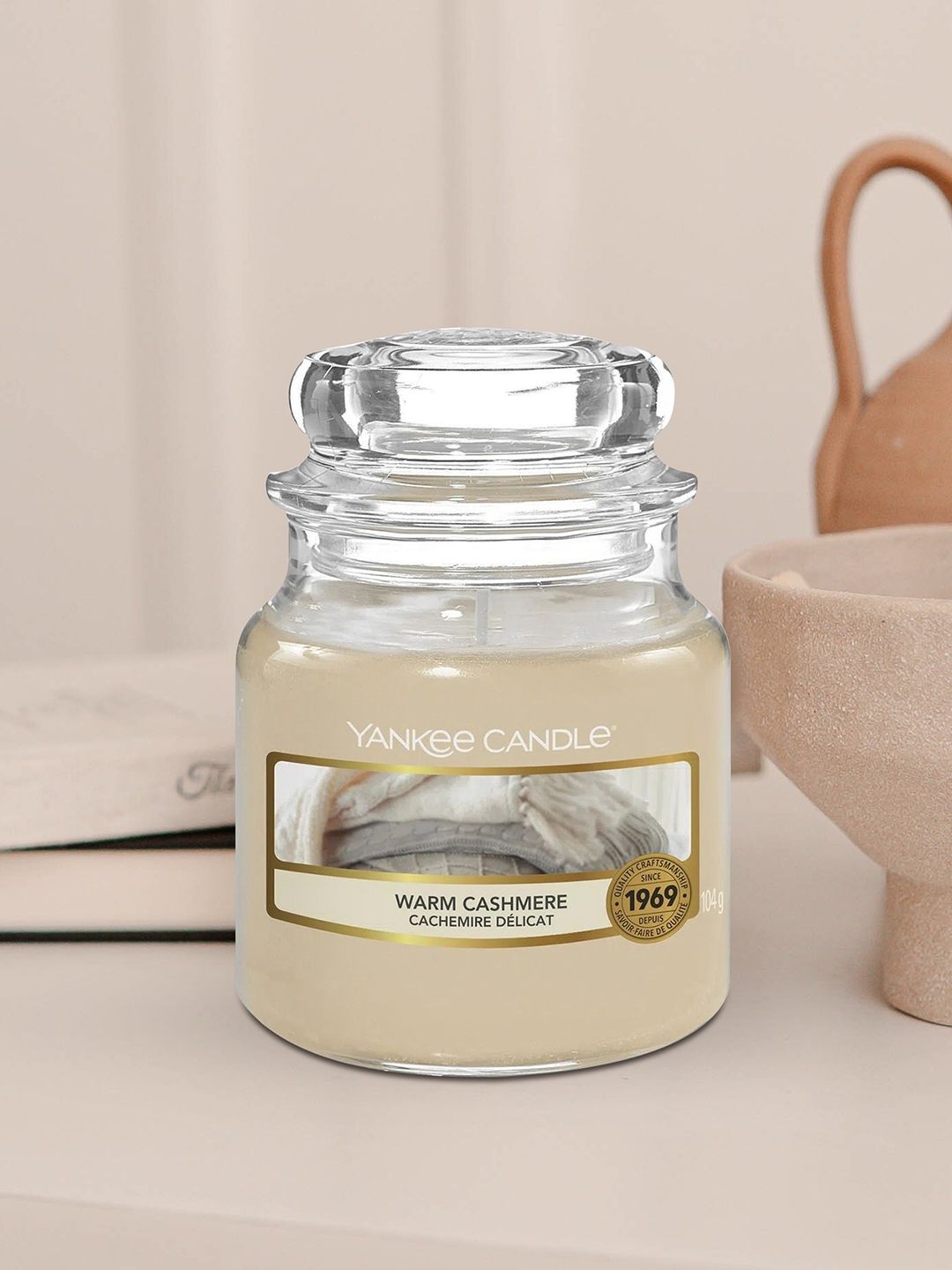 YANKEE CANDLE Warm Cashmere Scented 1 Wick Solid Geometric Regular Jar Candles