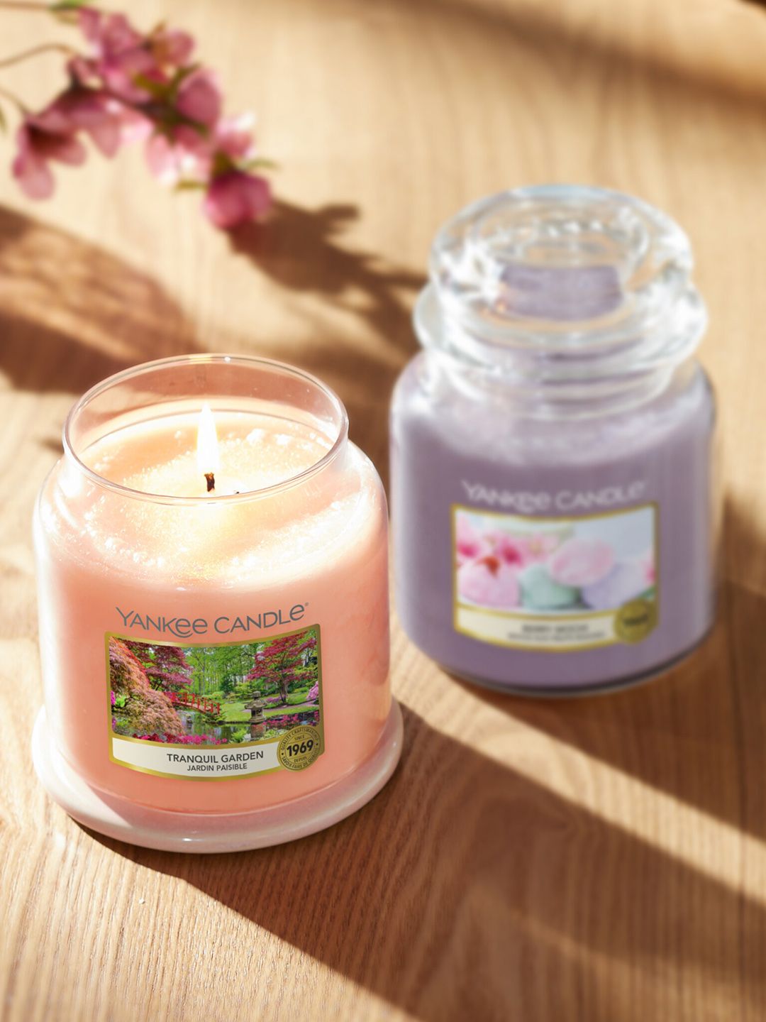 YANKEE CANDLE Tranquil Garden Scented 1 Wick Solid Geometric Regular Jar Candles