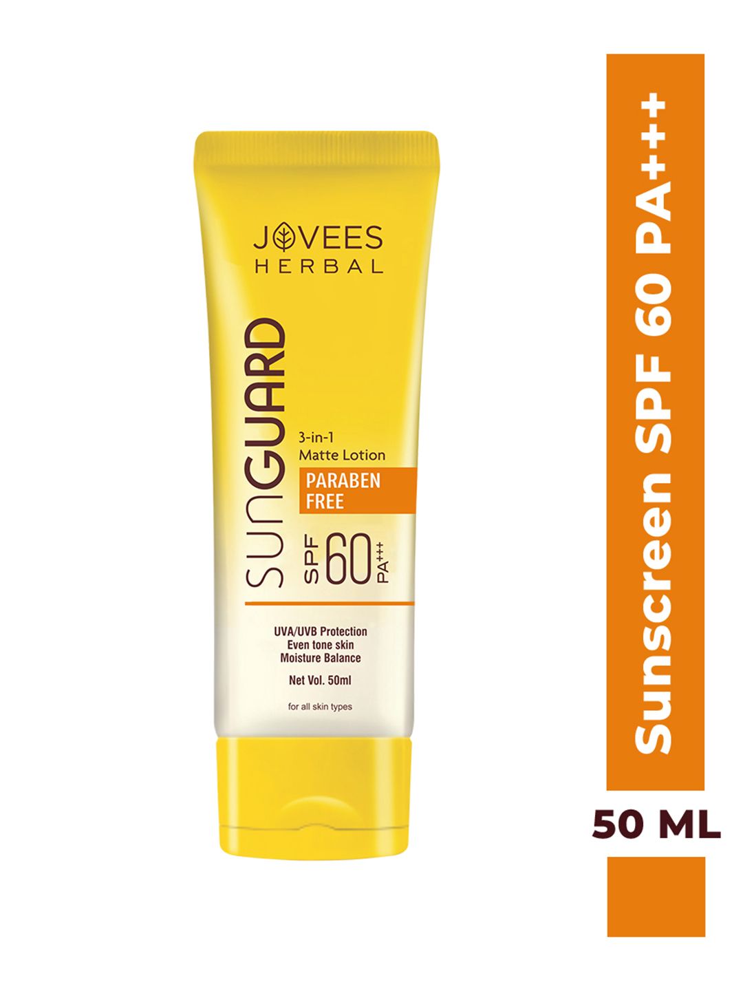 Jovees Herbal Sun Guard SPF 60 PA++++ 3 In 1 Matte Lotion For UVA/UVB Protection - 50ml