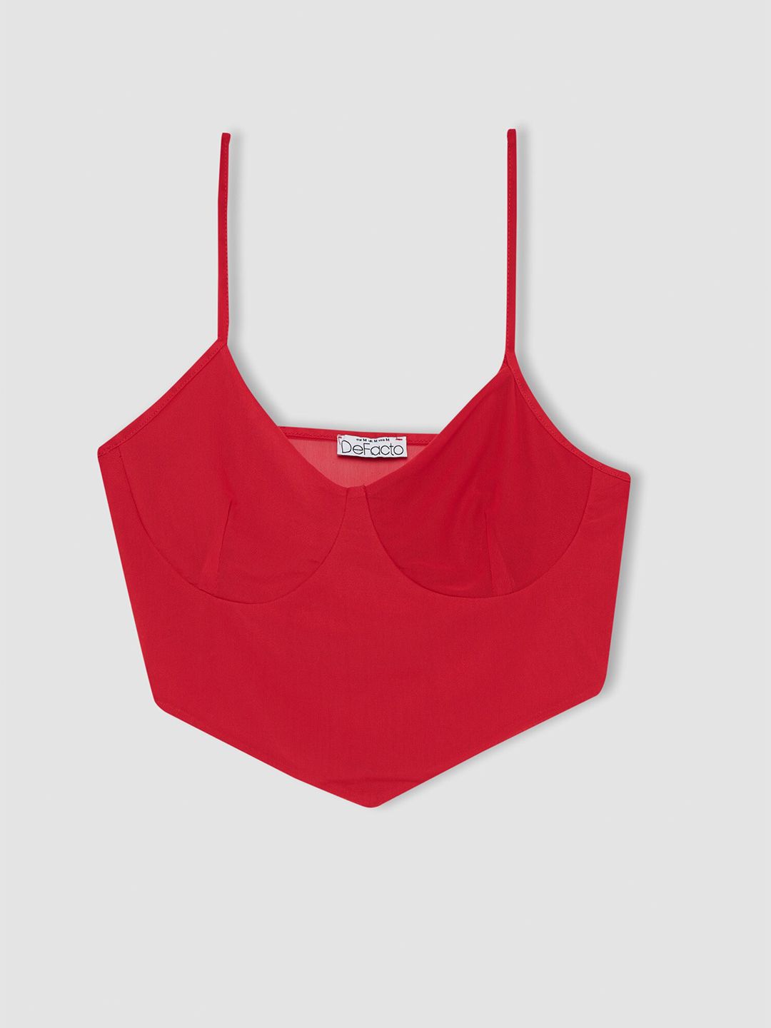 DeFacto Women Red Solid Crop Top Price in India