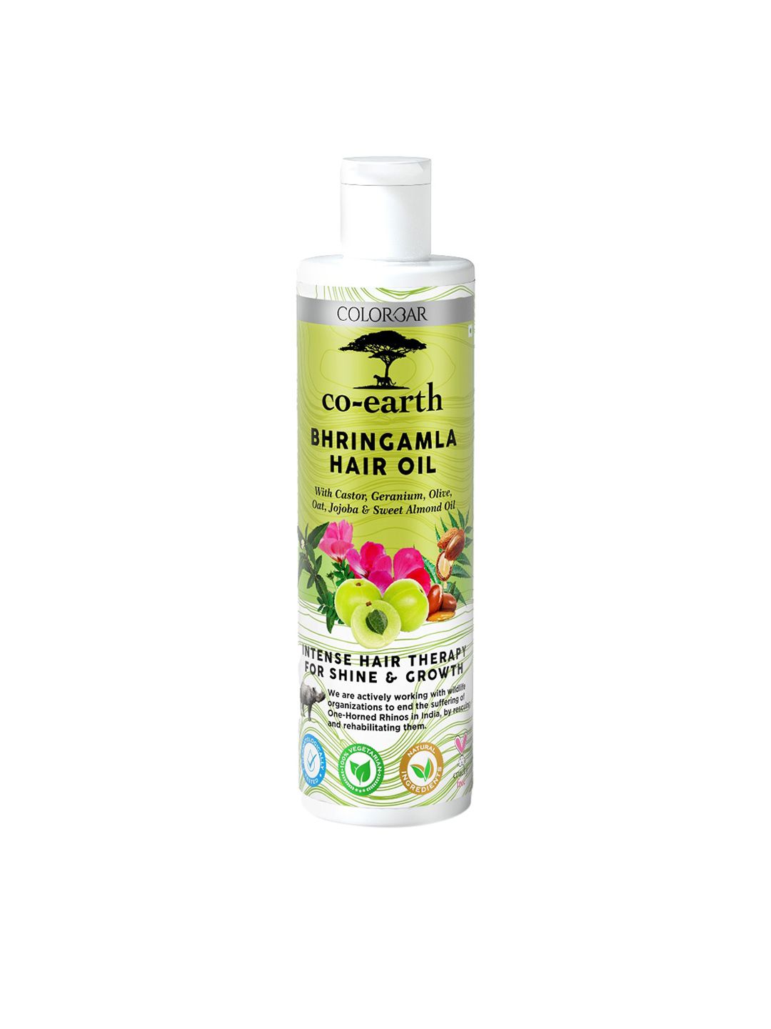 Colorbar Co-Earth Bhringamla Hair Oil with Castor & Oilve Oil for Shine & Growth - 250ml