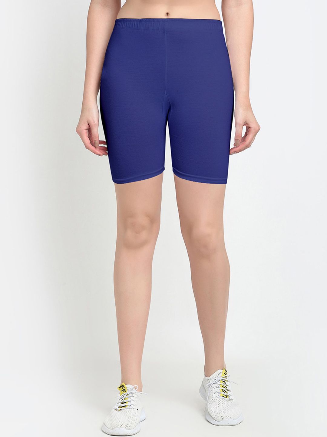 GRACIT Women Blue Cotton Pack of 3 Cycling Sports Shorts Price in India