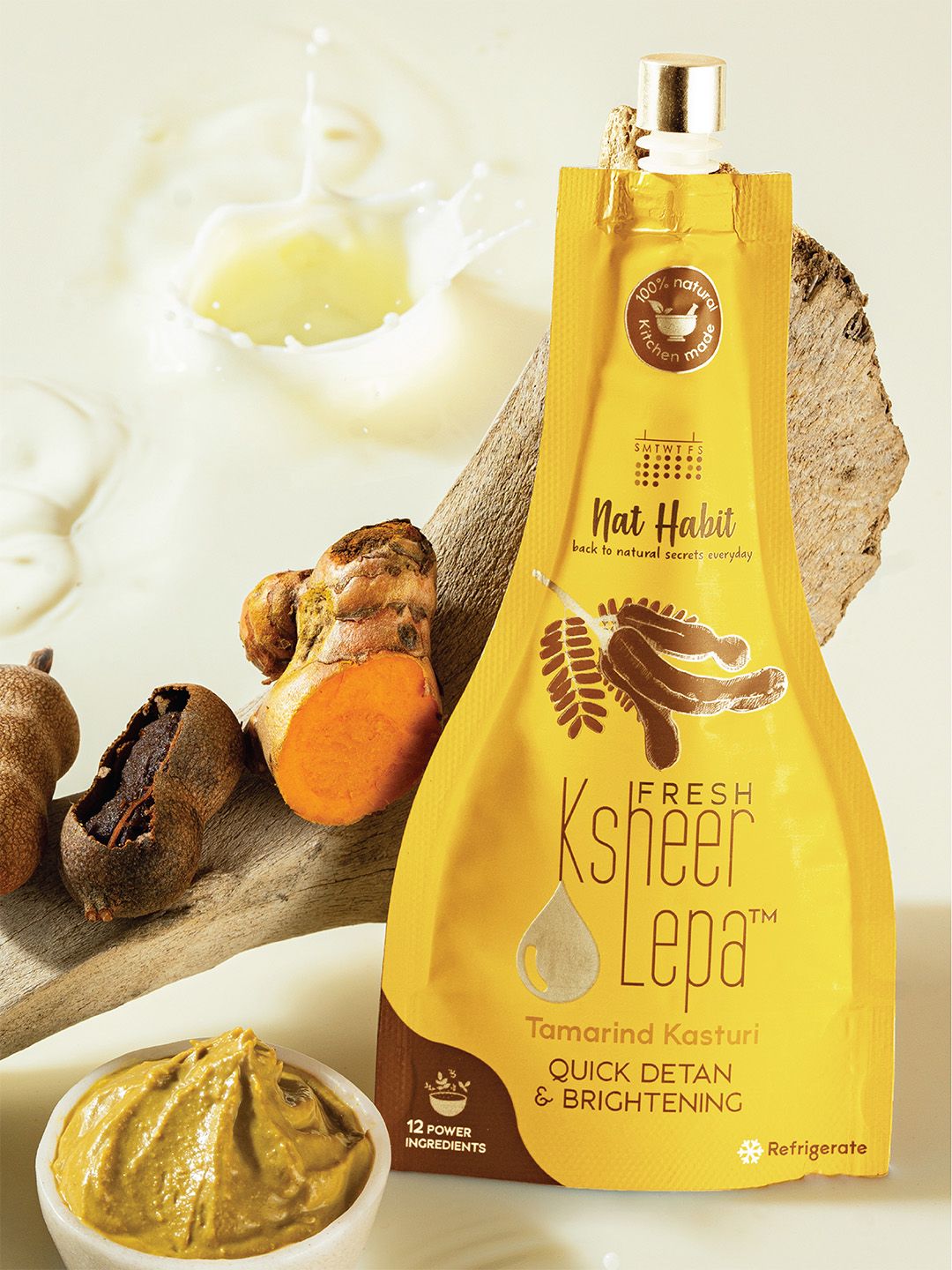 Nat Habit Fresh Ksheer Lepa Tamarind Kasturi Face Mask 40g