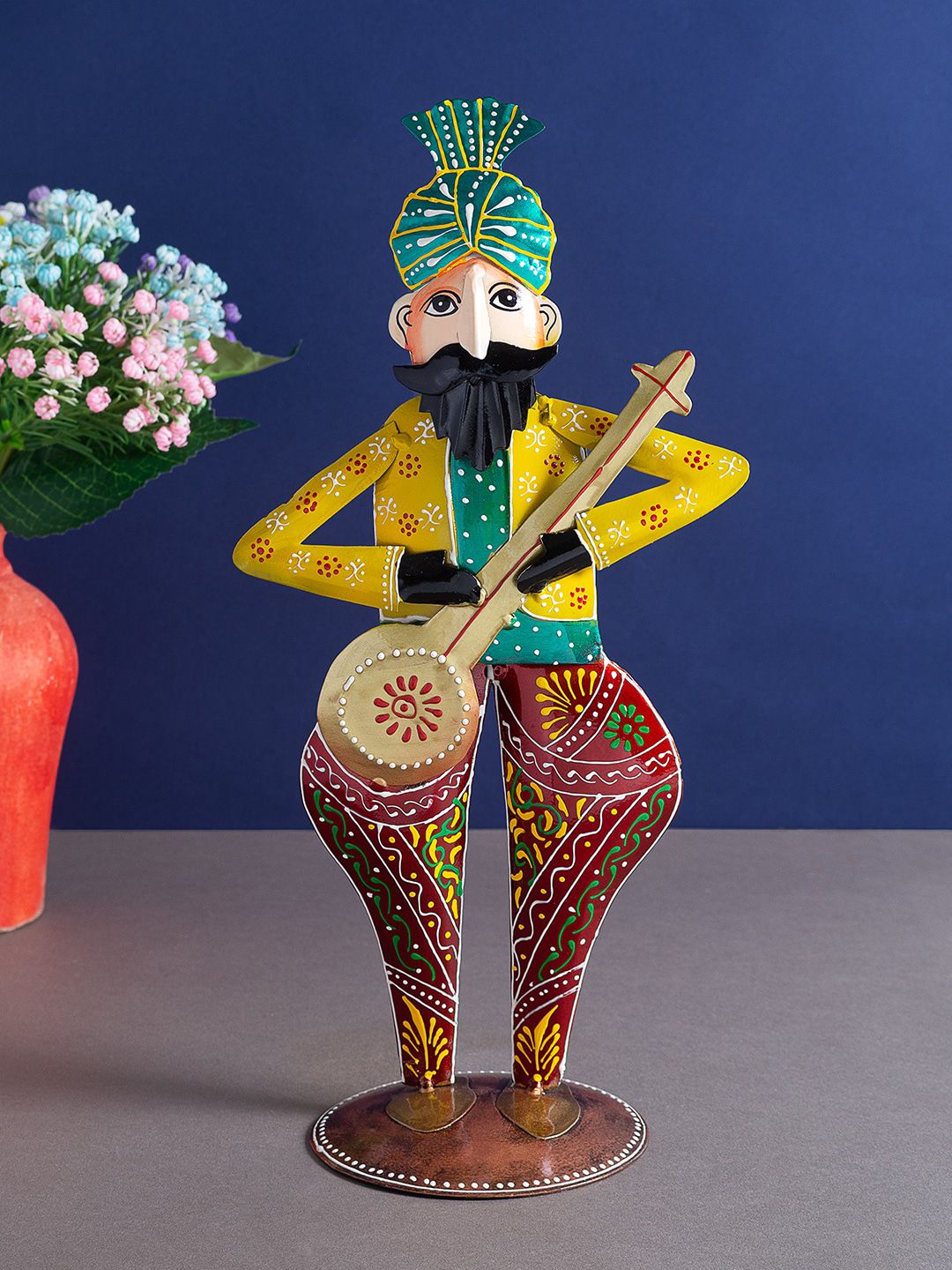Golden Peacock Multi-Coloured Sardar Musicians Decorative Showpieces Price in India