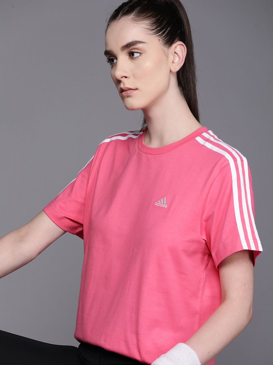 ADIDAS 3S BF Pure Cotton T-shirt Price in India