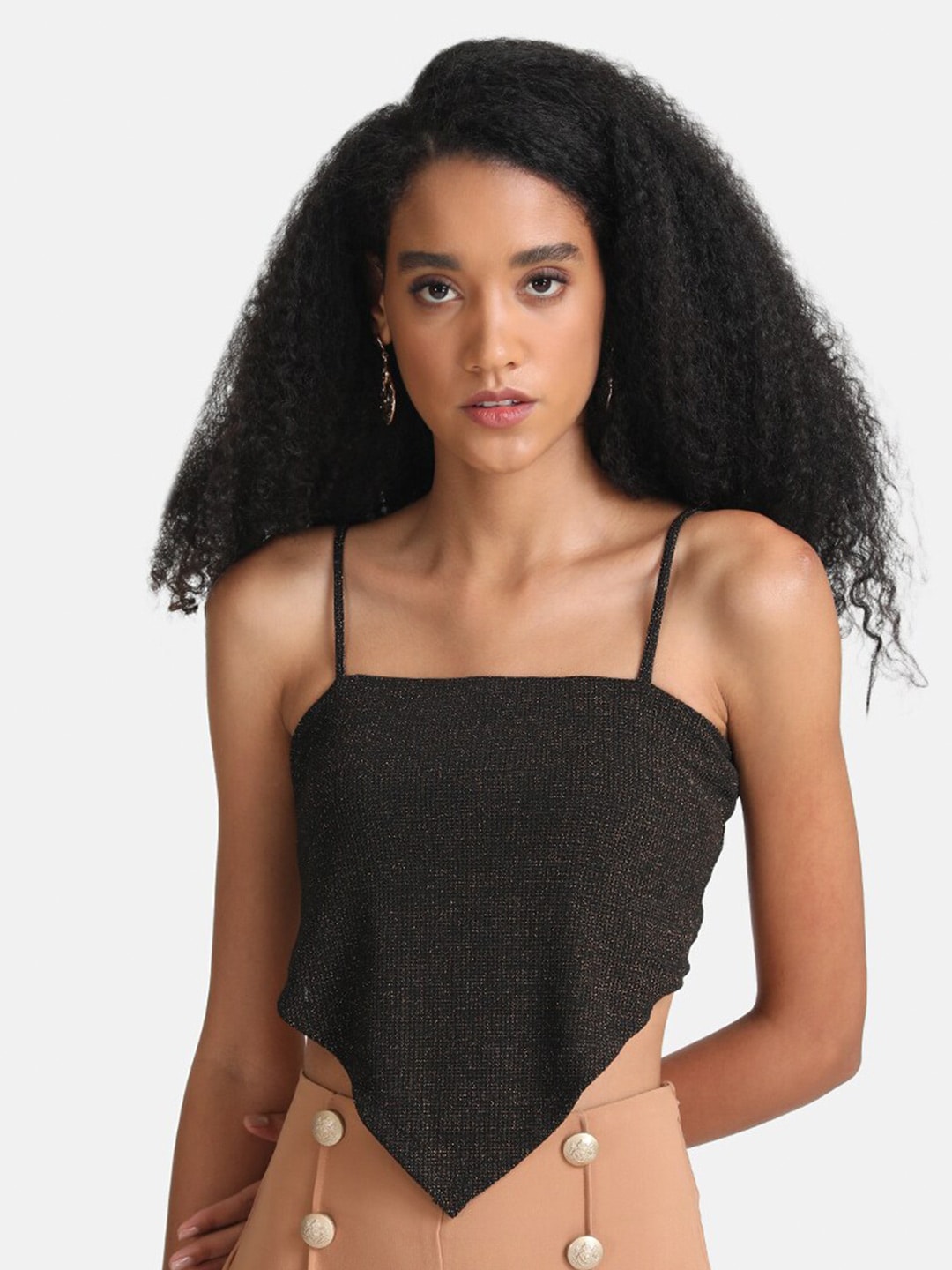Kazo Woman Solid Crop Top Price in India