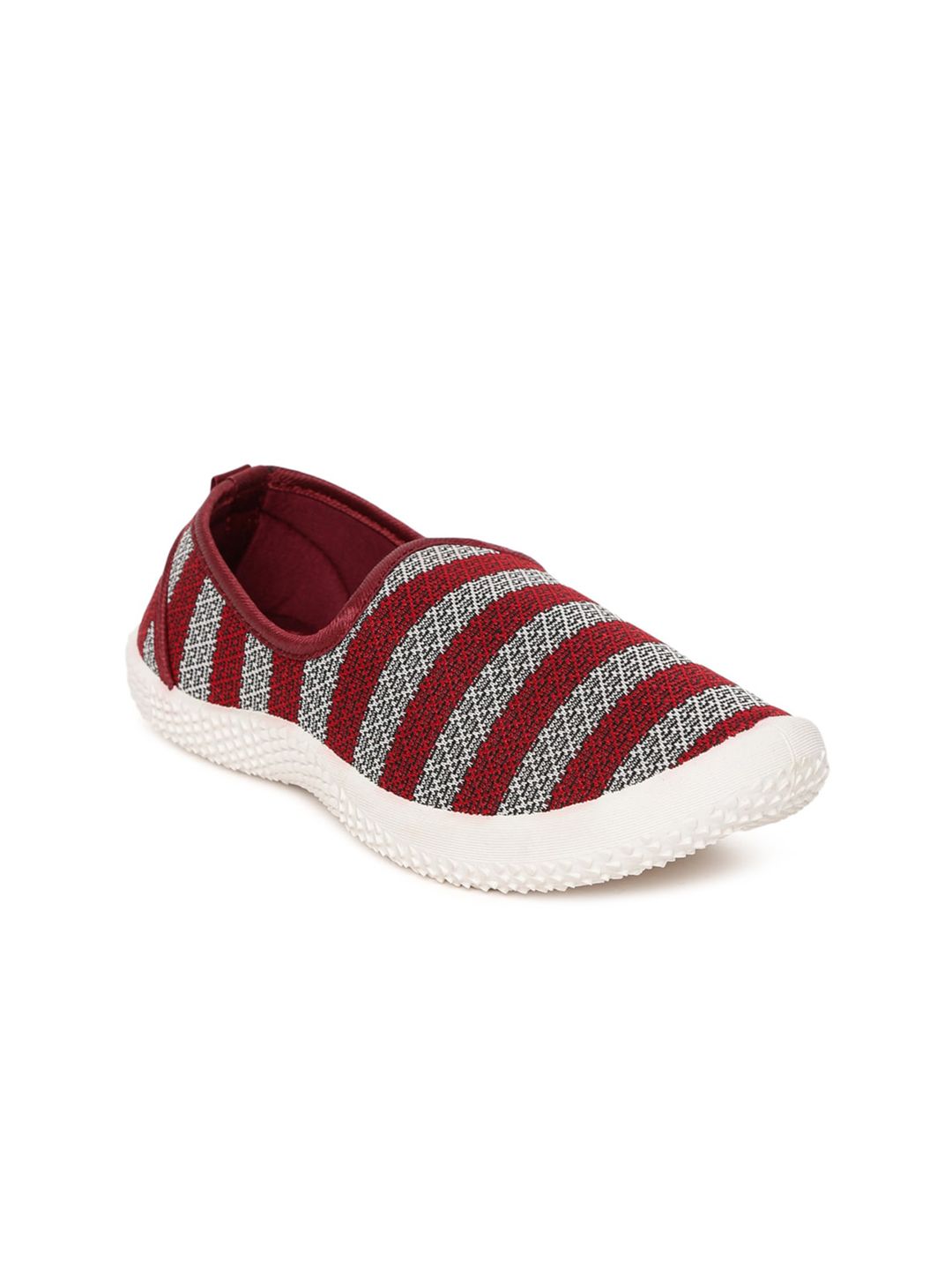 Paragon Women Red Woven Design Slip-On Sneakers Price in India