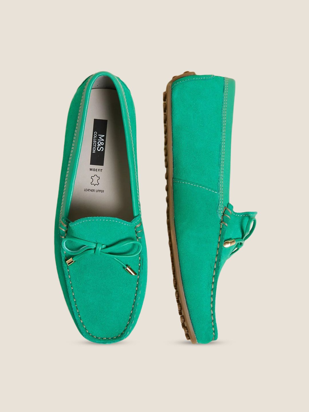 Marks & Spencer Women Green Loafers Price in India