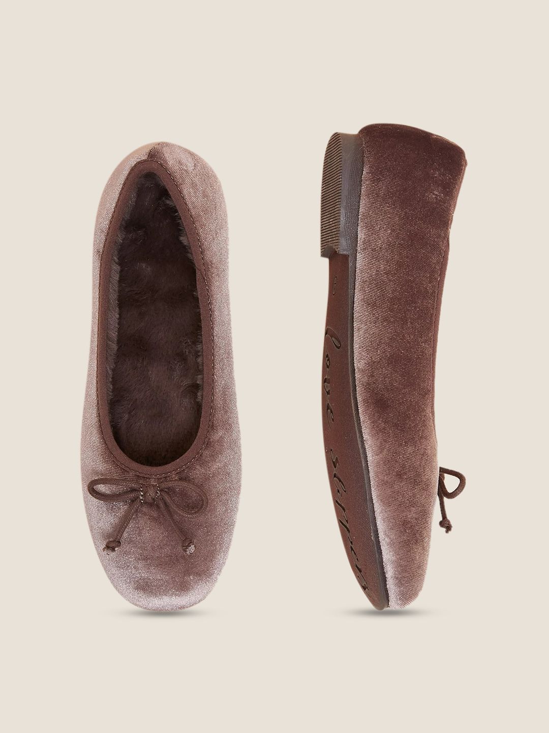 Marks & Spencer Women Pink Ballerinas with Bows Flats Price in India
