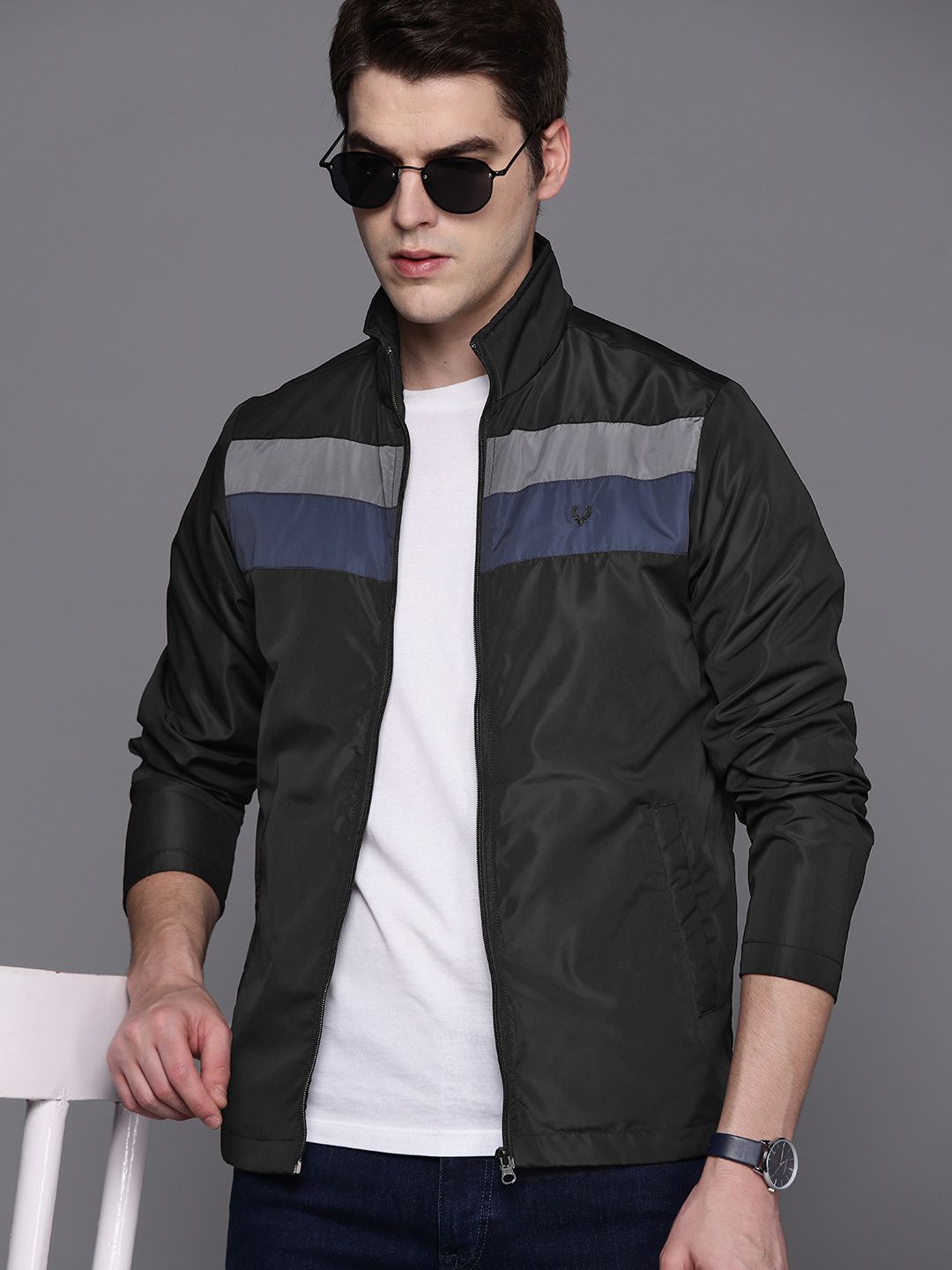 Allen solly black on sale jacket