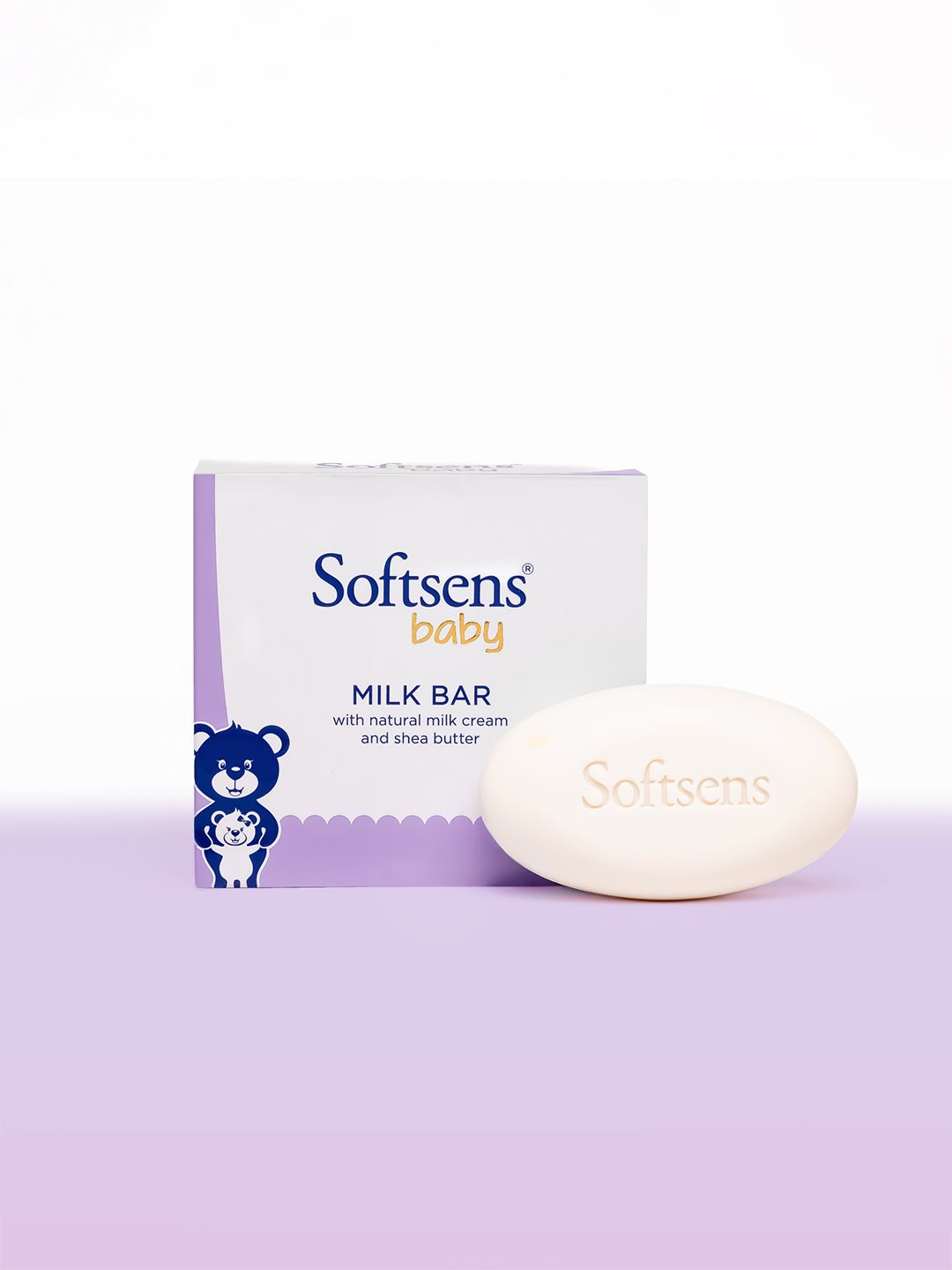 Softsens Set Of 3 Baby Moisturizing Milk Soap Bar with Natural Milk Cream - 100g Each