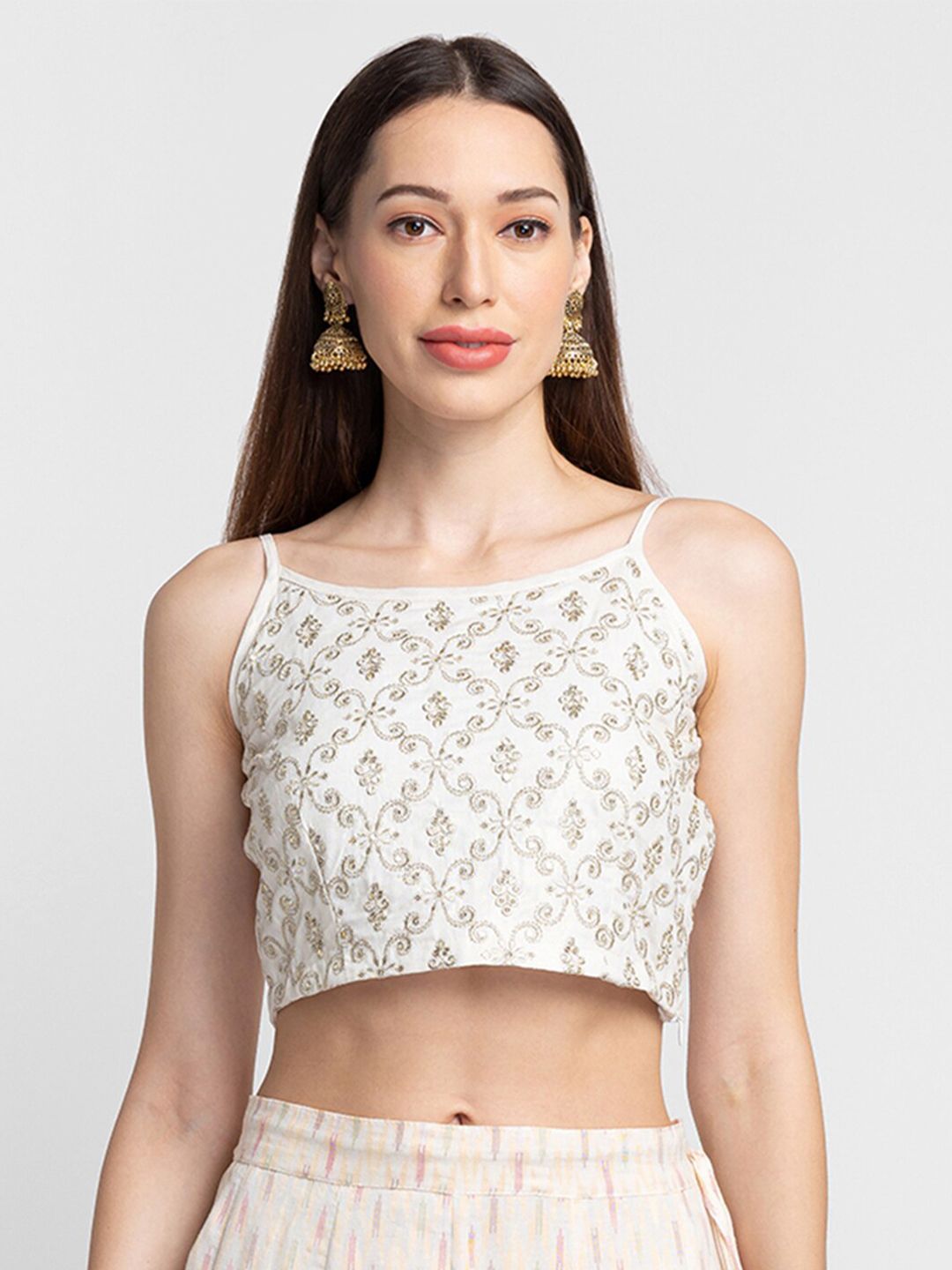 Globus Woman Embroidered Crop Top Price in India