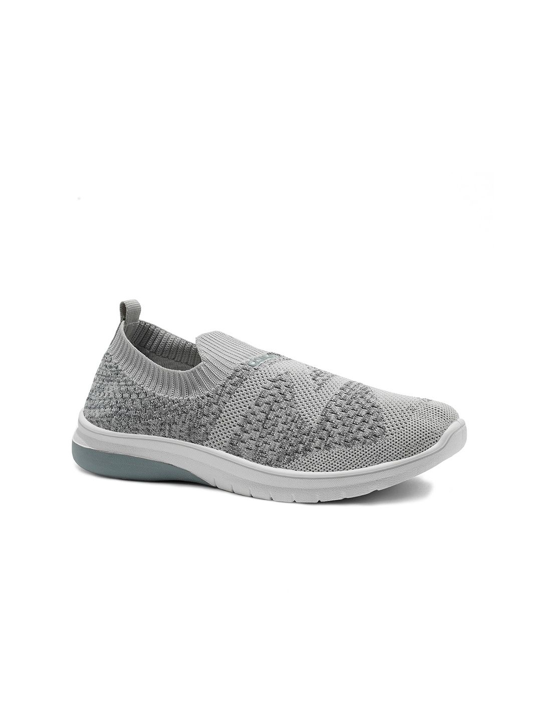 ASIAN Women Grey Woven Design Slip-On Sneakers Price in India