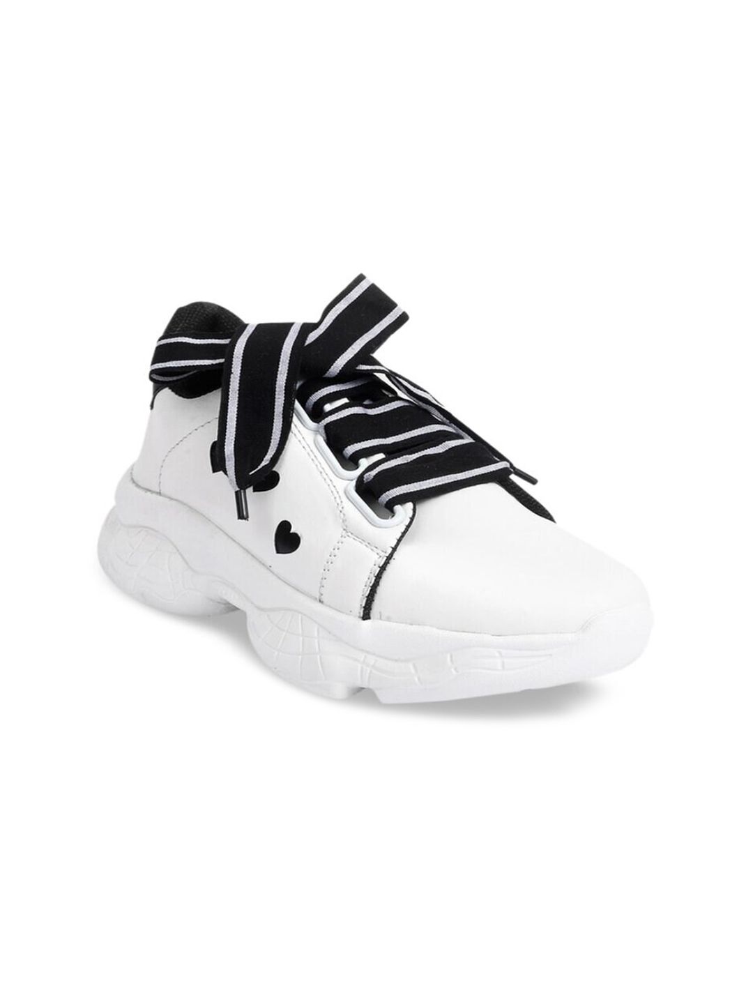 HASTEN Women Black & White Printed Sneakers Price in India